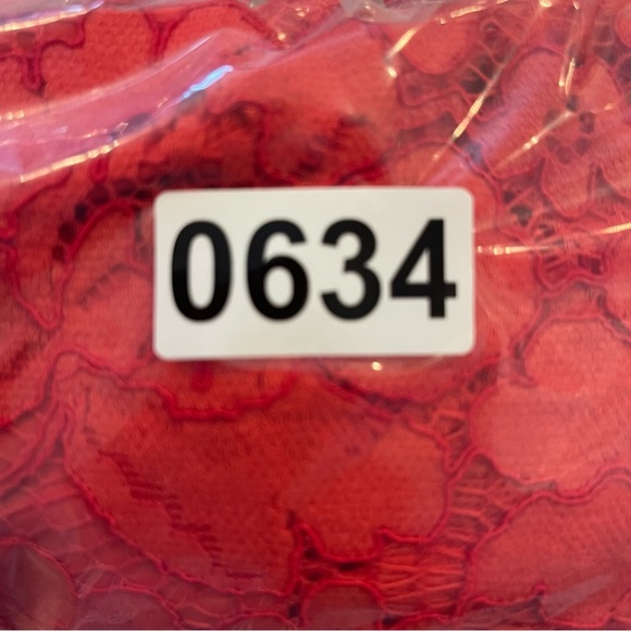 Vince Camuto Lace Midi Dress Women’s Size 6 Coral High Low Short Sleeve Cocktail - Picture 10 of 10